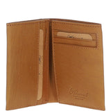 Luxury Slim 3 Card Waxy Leather Wallet Cognac:  W-83