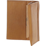 Luxury Slim 3 Card Waxy Leather Wallet Cognac:  W-83