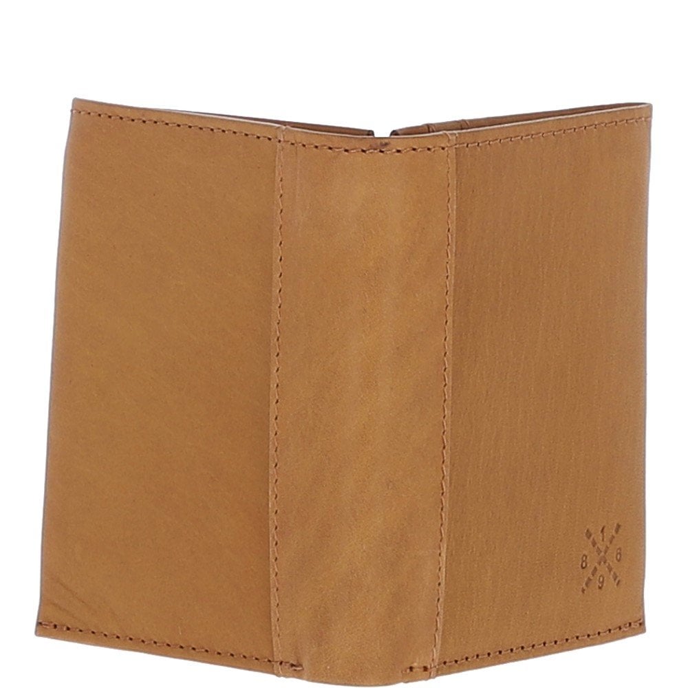 Luxury Slim 3 Card Waxy Leather Wallet Cognac:  W-83