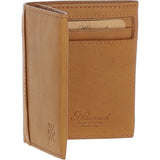 Luxury Slim 3 Card Waxy Leather Wallet Cognac:  W-83