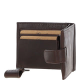 Waxy Leather RFID Wallet & Key Ring Set Brown: W-85