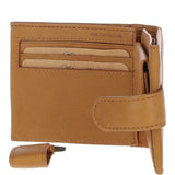 Waxy Leather RFID Wallet & Key Ring Set Cognac: W-85
