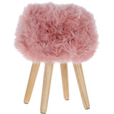 New Zealand Sheepskin Stool Rosa: SHORT SHEEPSKIN STOOL