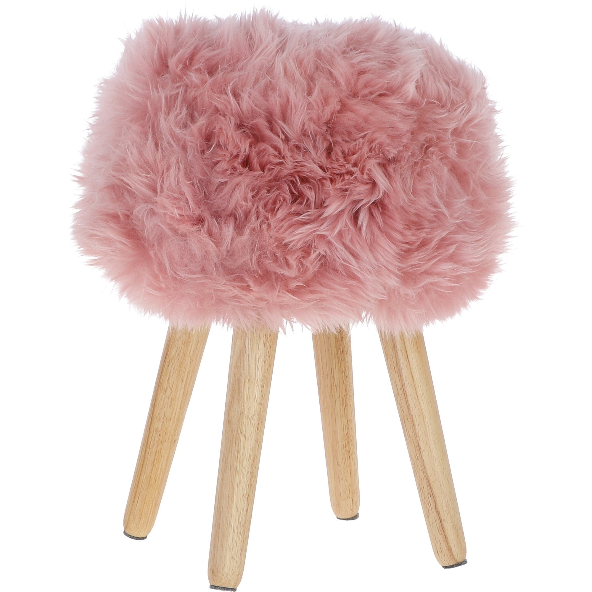 New Zealand Sheepskin Stool Rosa: SHORT SHEEPSKIN STOOL