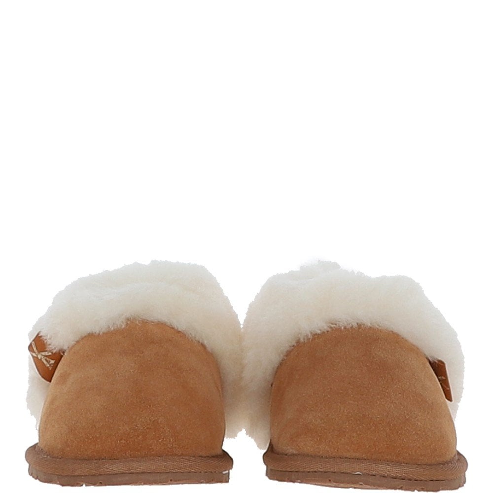 Women's Classic  Suede Sheepskin Slippers Tan: FEN-LADIES SLIPPERS