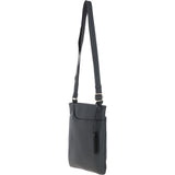 Ashwood Curve Zip Top Leather Cross Body Bag Slate Grey: CURVE