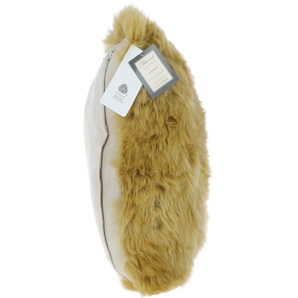 Ashwood SHEEPSKIN CUSHION Straw Yellow