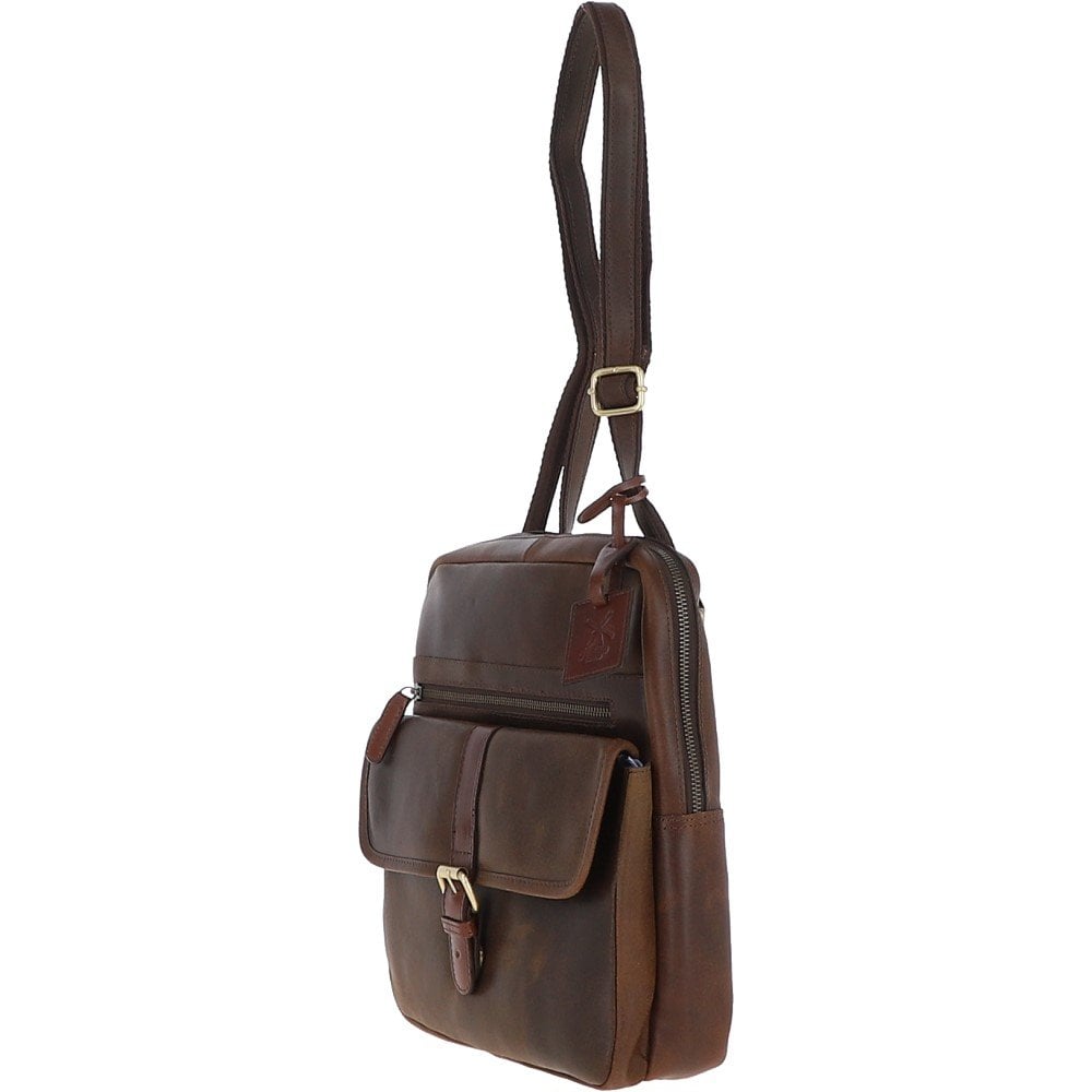 Fenland Medium Cow Oily Leather Messenger Bag Brown/Brandy Buff: FEN-783