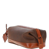 Fenland Cow Oily Leather Wash Bag Brown/Tan Buff: FEN-787