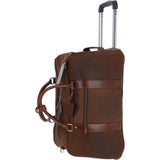 Cow Oily Leather Wheeled Weekend Travel Holdall Brown/Brandy: FEN-780