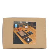 Ashwood Luxury Leather Desk Set Black: GS-1298