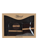 Ashwood Luxury Leather Desk Set Brown: GS-1298