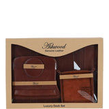 Ashwood Luxury Leather Desk Set Chestnut: GS-1298