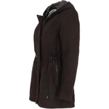 Fenland Women's Nubuck Leather Hooded Coat Brown:  Maisie