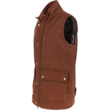 Fenland Mens Nubuck Leather Gilet Rust: Owen