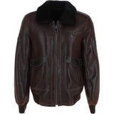 Luxury  Sheepskin Pilot Jacket Brown: NCAF1
