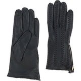 Ashwood Women's Zip and Stitch Detail Leather Gloves Black: 896