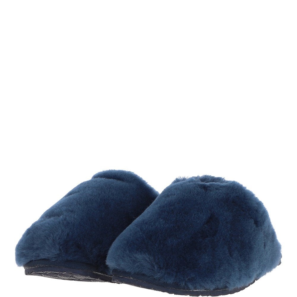 Fenland Ladies Classic Sheepskin Scuffs Navy: LADIES SCUFFS