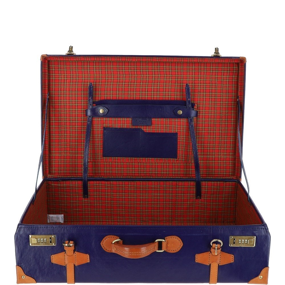 Ashwood Vintage Large Leather Trunk Navy: VIN-26