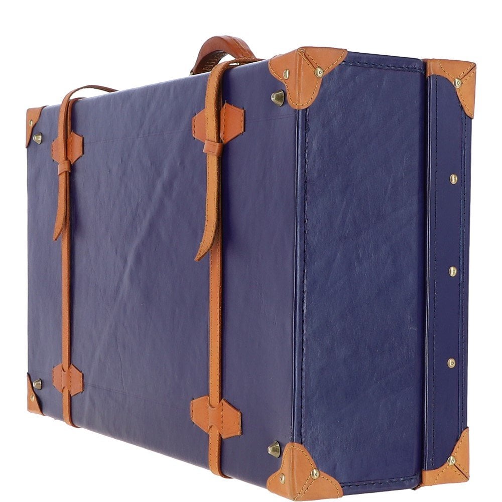 Ashwood Vintage Large Leather Trunk Navy: VIN-26