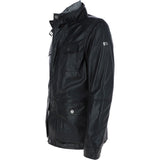 Mens Nappa Leather Detachable Double Collar Jacket Black: TRAP-RYAN