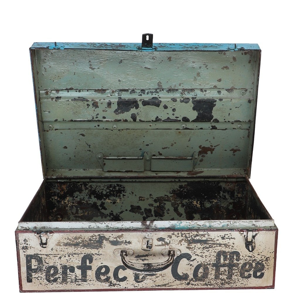 Hand Painted Iron Trunk Coffee: 532-1