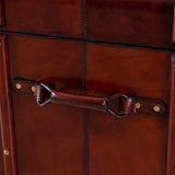 Luxury Handcrafted Leather Large Storage Trunk Cognac: SE-1454