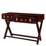 Luxury Handcrafted Leather Console Table With Stand Cognac: SE-2008