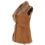 Toscana Suede Leather Gilet Honey: KB-469