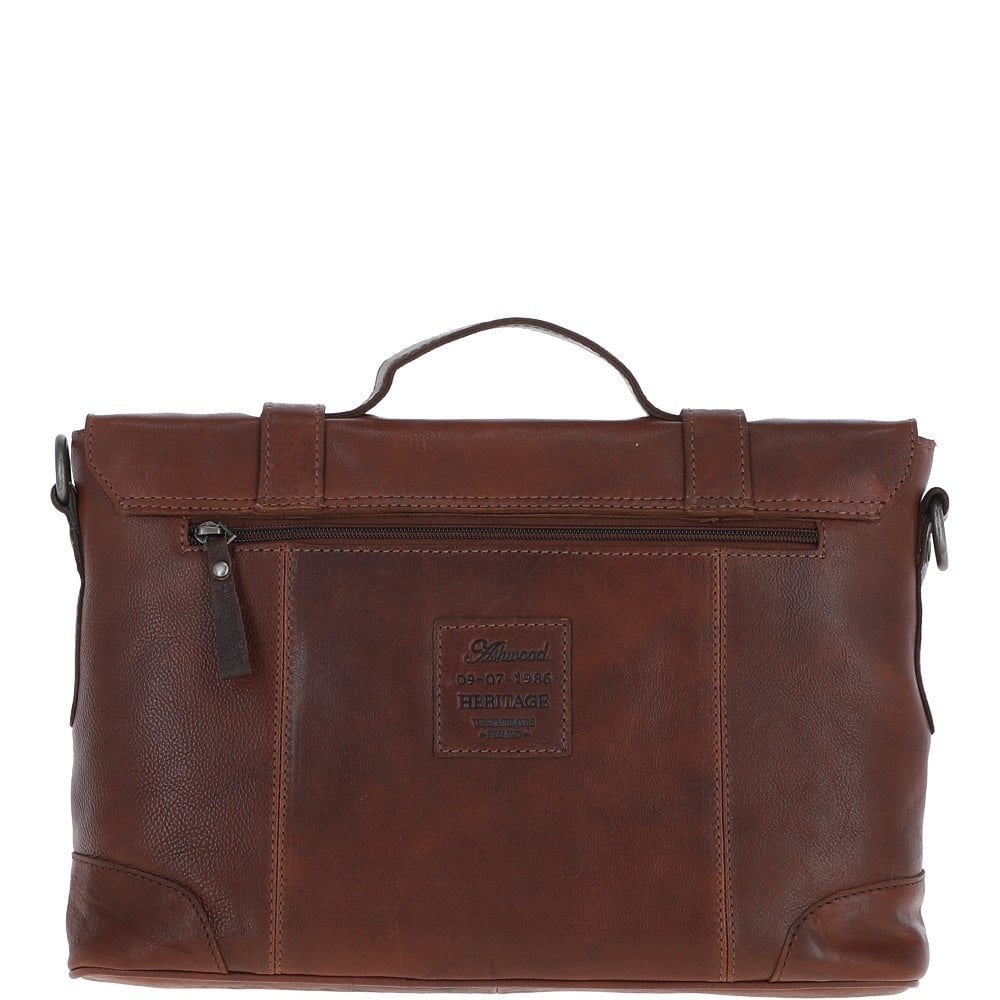Medium Leather Work Briefcase  Tan/brown : 4554