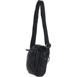 Leather Vintage Small Flight Shoulder Bag Black : FIN