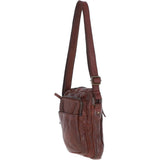 Small Vintage Wash Leather Travel Bag Brandy : GIN