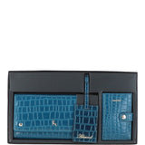Ashwood Woman's Gift TRAVEL SET Teal/croc