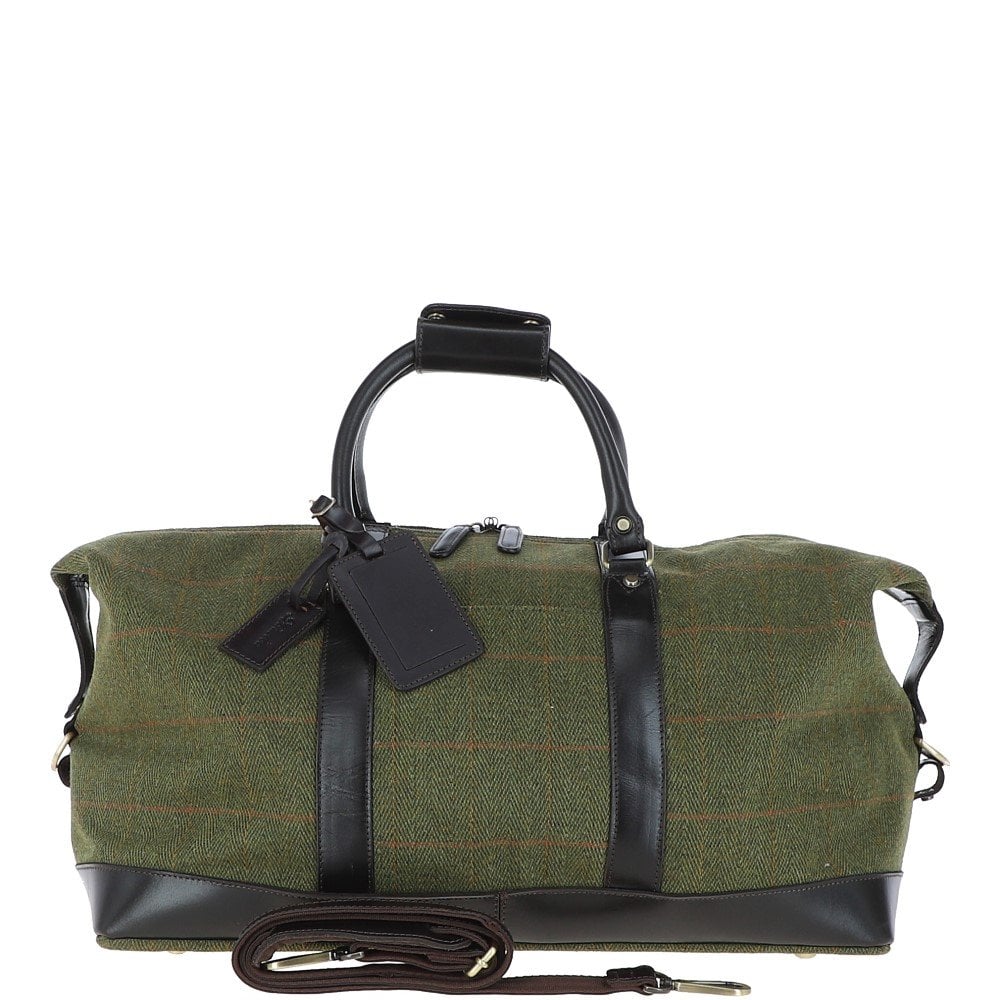 Large Vintage Leather Travel Holdall tweed: Marcus