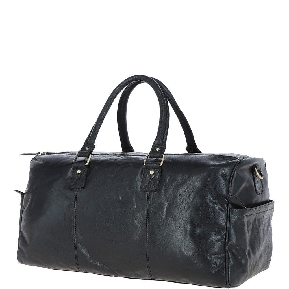 Ashwood Large Leather Holdall Black : G-30