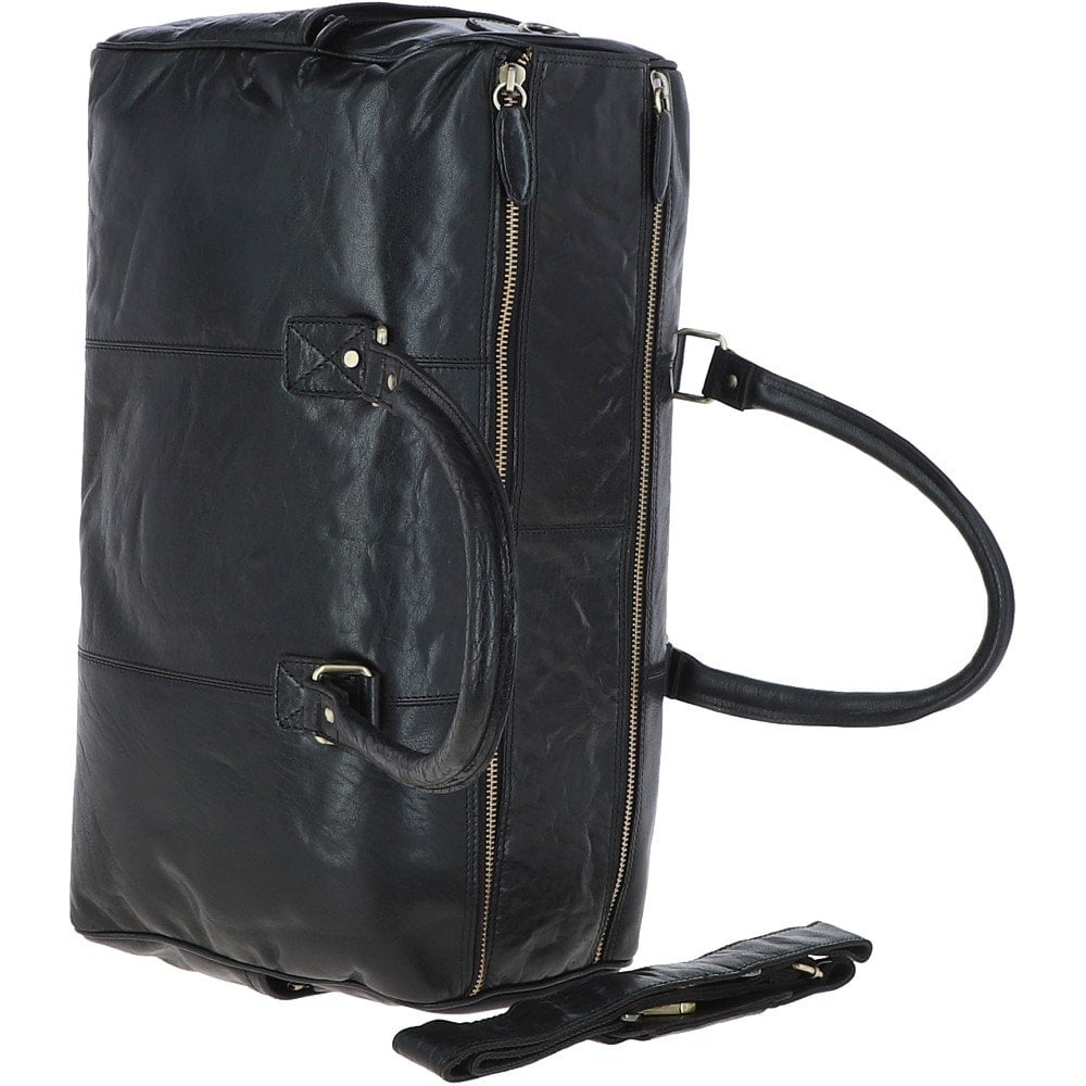 Ashwood Large Leather Holdall Black : G-30