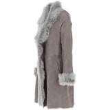3/4 Length Toscana Suede Leather Coat Topo : 5055