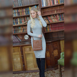 Ladies Michigan Pocket Crossbody Bag Cognac : M-67