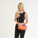 Ashwood Ladies Small Flap Over Leather Shoulder Bag Mandarin: J-15