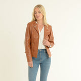 Ashwood Leather Biker Jacket Tan: MB139