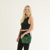 Women's Suede Mini Leather Shoulder Bag Green: S-13