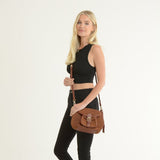 Ashwood Flap Over Suede Handbag Tan: S-15