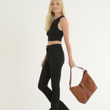Ashwood Top Zip Suede Shoulder Handbag Tan: S-17