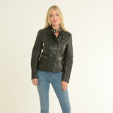 Leather Biker Jacket Black/nap: Soho