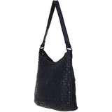 Ashwood Vintage Woven Leather Shoulder Bag Navy: D-77