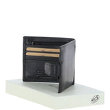 Classic 3 Card & ID Billfold Tab Wallet Leather Wallet Black : 1222-VT