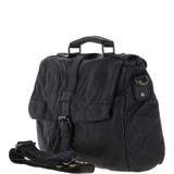 Mens Leather Briefcase Black: DORIS N