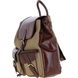 Unisex Leather Backpack - Rucksack Brandy/beige
