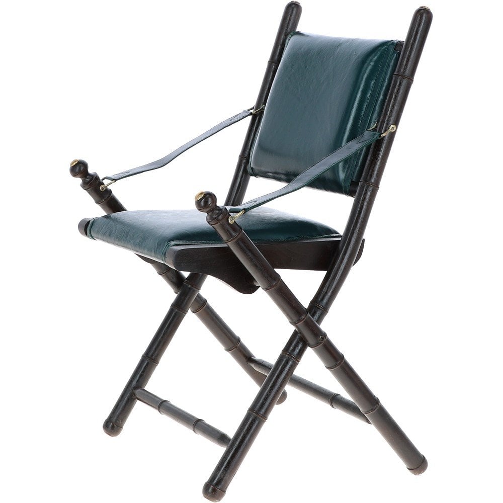 Vintage Folding Leather Chair Green: vin-39 chair