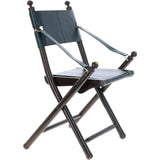Vintage Folding Leather Chair Green: VIN CHAIR